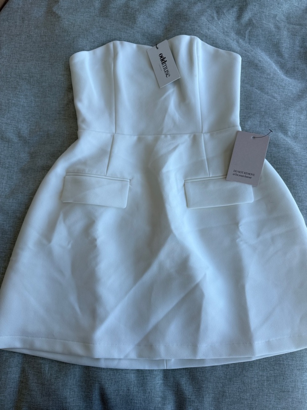 Strapless White Mini Dress